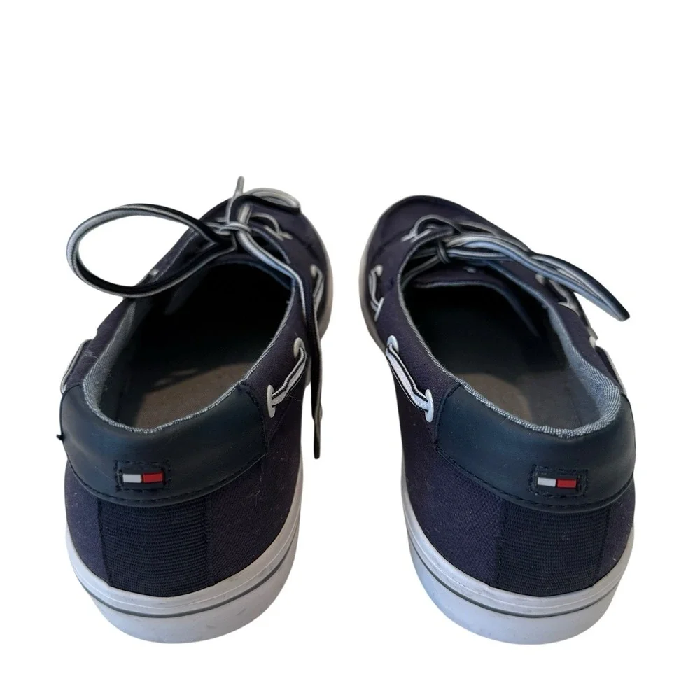 Tommy Hilfiger Navy Blue PHARIS Canvas Boat Shoes Designer‎ Mens US 11 S3
